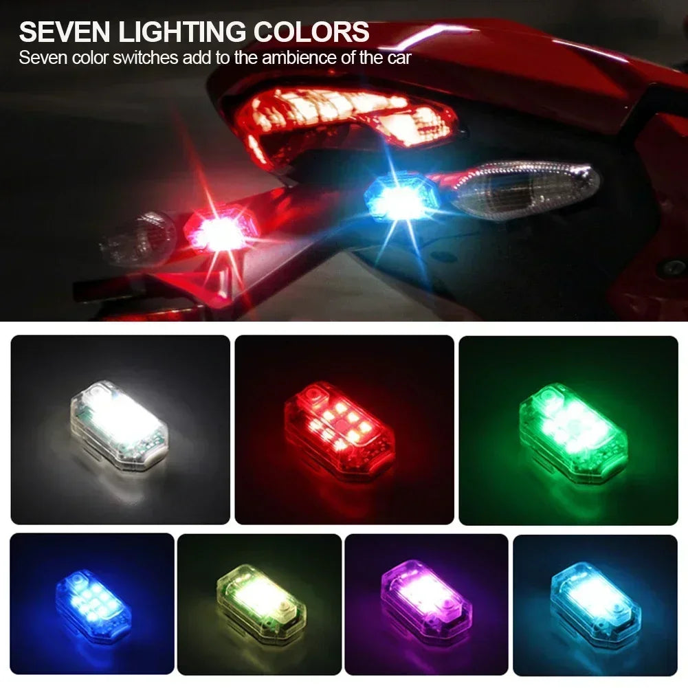 2Pc Remote Motorcycle Car Lights RC Drone LED Flash Wireless Light RC Fix Wing Aircraft Airplane Helicopter Warning Lights