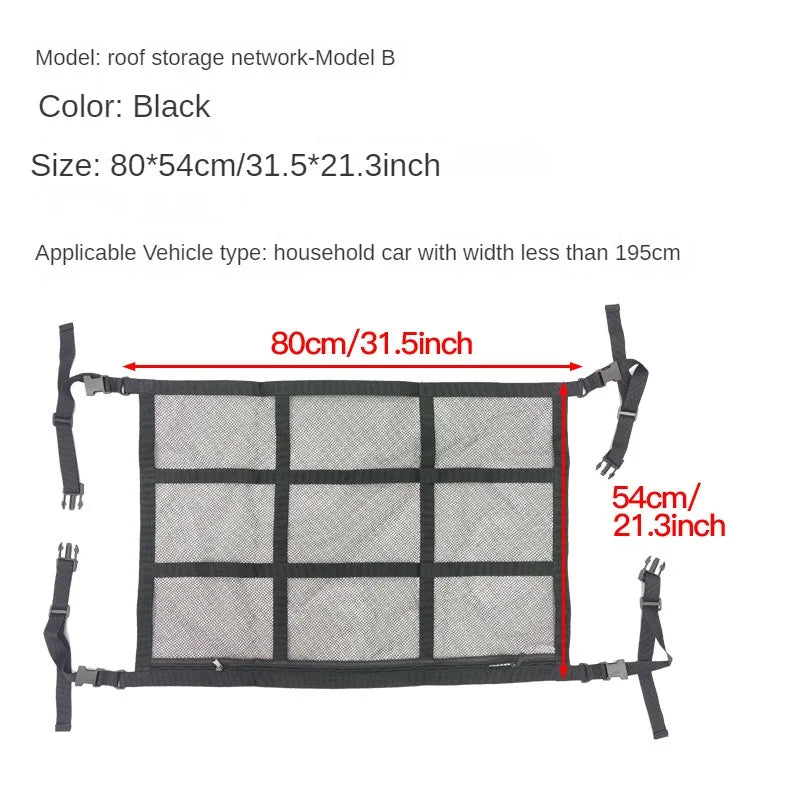 Universal Car Interior Roof Storage Organizer Bag Car Supplies Storage Mesh Bag Polyester Black Car Back Seat Organizer