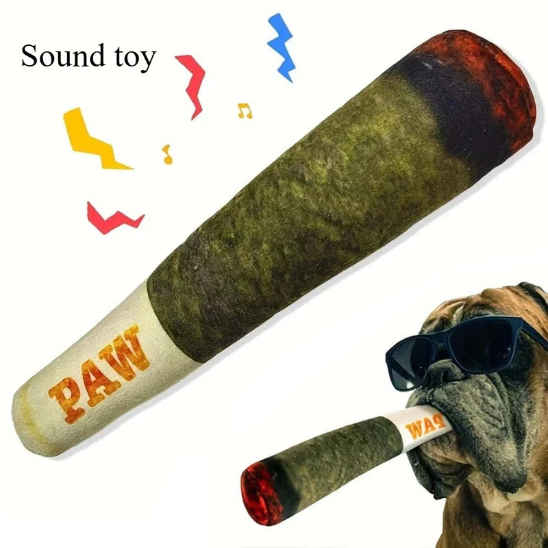Dog Sound Toy Green Imitation Cigarette Plush Cat Mint Cigarette Fun Interactive Dog Toy For Large, Medium, And Small Dogs