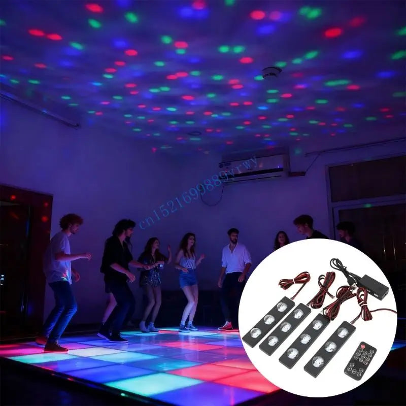 Pack of 4 Energy Saving LED Lights for Automobiles Sound Activated Color Modes Universal Fit Simple Attachment Included 6XDB