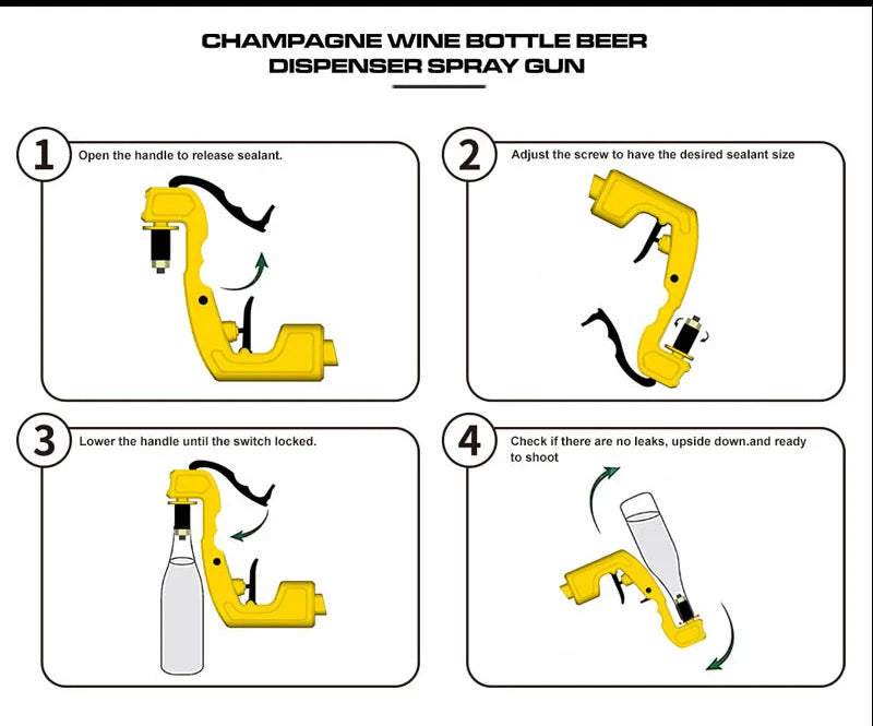 Champagne wine bottle beer dispenser spray gun beer ejecting feeding flirt gun