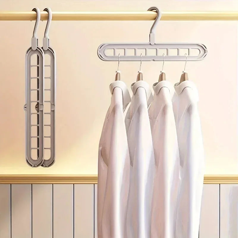 9-Hole Foldable Clothes Hangers Plastic Heavy Duty Space Saving Organizer Hangers For Clothes Home Closet Wardrobe Hanger