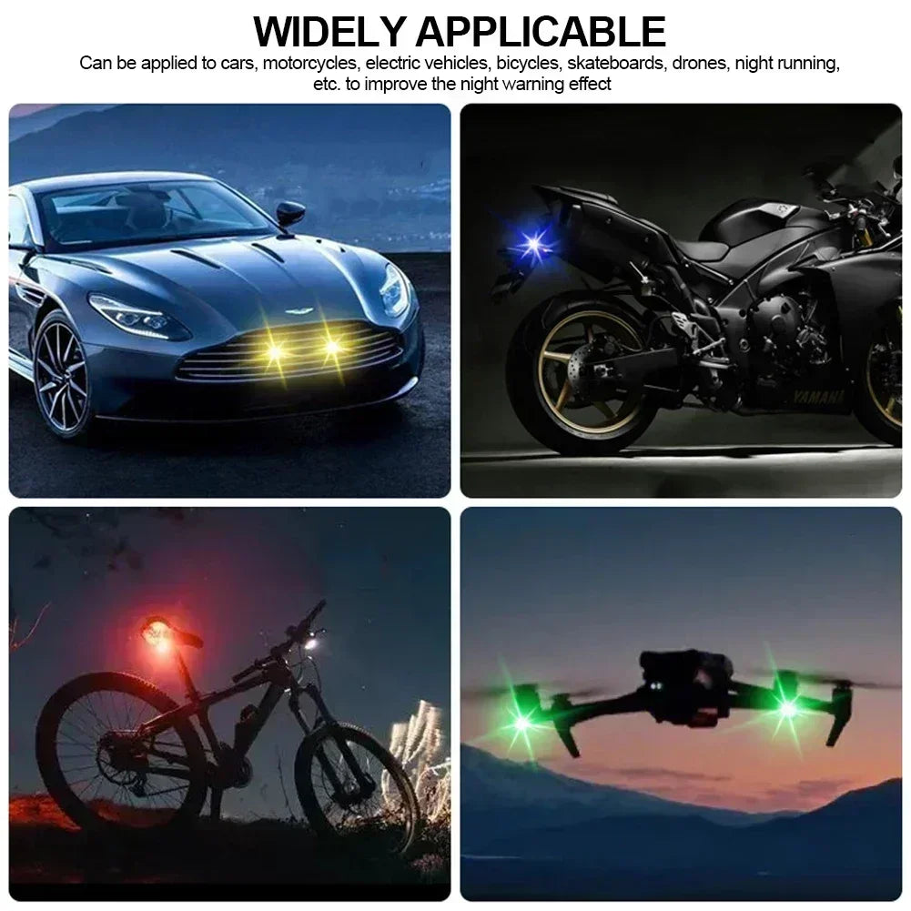 2Pc Remote Motorcycle Car Lights RC Drone LED Flash Wireless Light RC Fix Wing Aircraft Airplane Helicopter Warning Lights