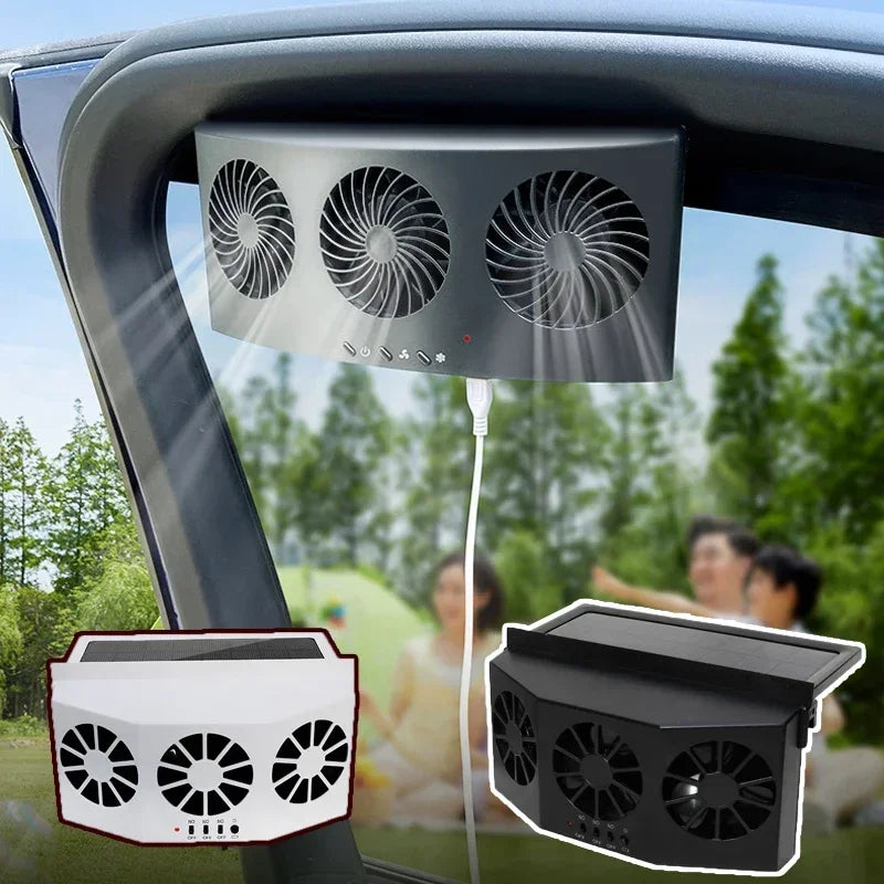 Solar Powered Car Exhaust Fan Car Window Fan Cooling Radiator Energy Saving Auto Coole Portable Deodorization Ventilator Amagi