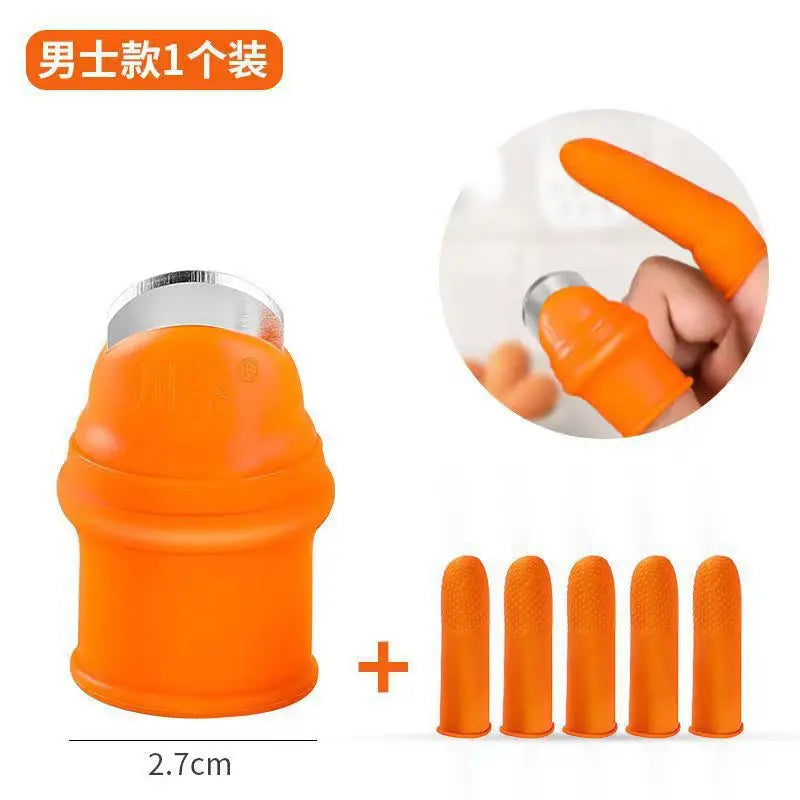 Silicone Thumb Cutter Finger Sleeve Set, Picking Harvest Tool for Fruit Vegetable Gardening, Kitchen Peeler