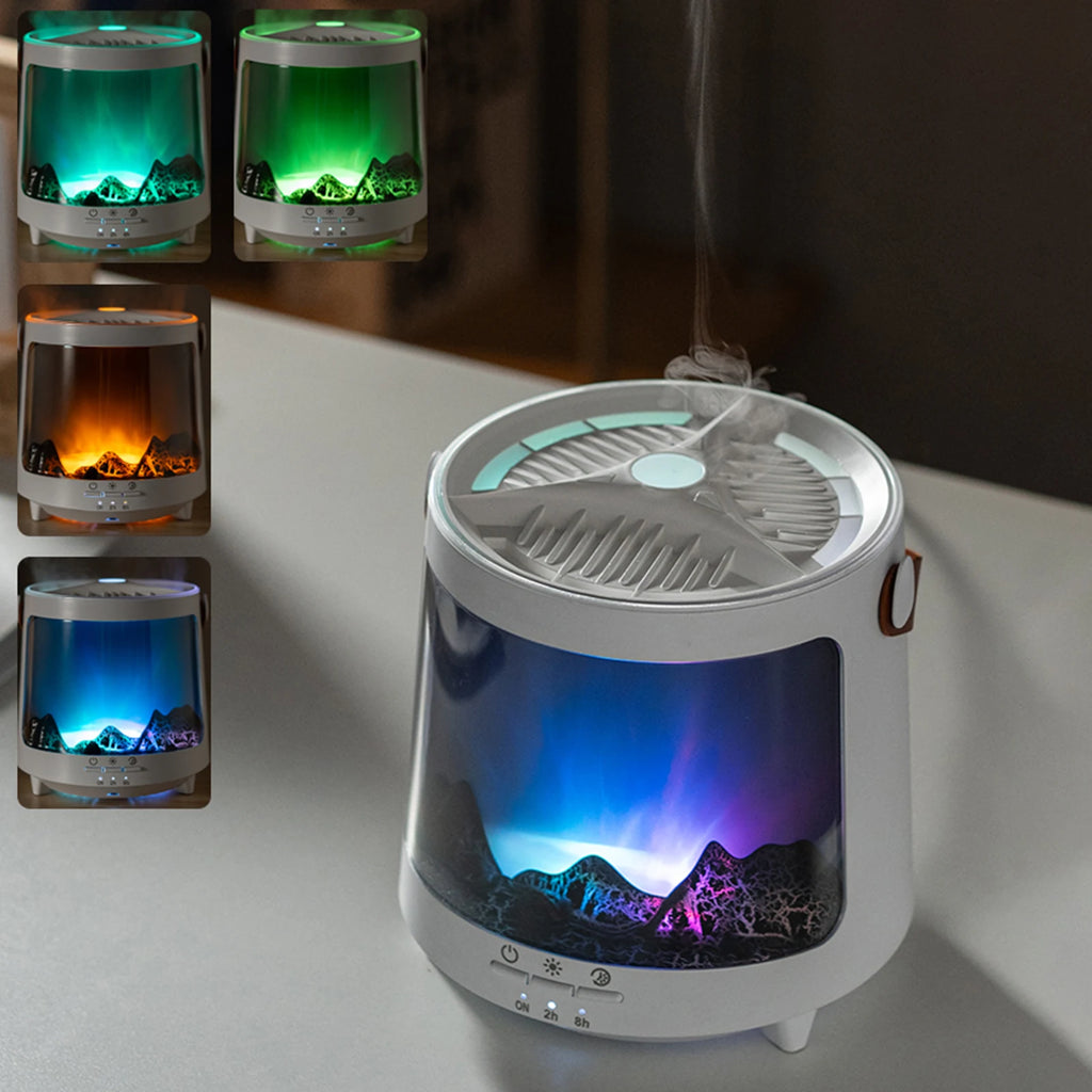 Aromatherapy Diffuser Cool Mist Humidifier 300ml Aurora Night Light 7 Color LED Quiet Bedroom
