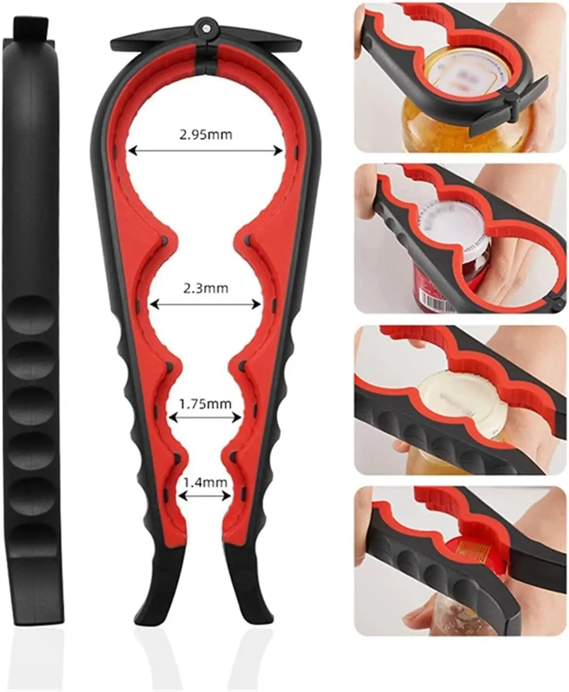 Universal 5-in-1 Jar & Bottle Opener Set for Weak Hands - Senior-Friendly Tool with Non-Slip Pad, Effortless for Arthritis Users