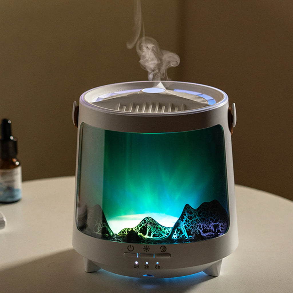 Aromatherapy Diffuser Cool Mist Humidifier 300ml Aurora Night Light 7 Color LED Quiet Bedroom