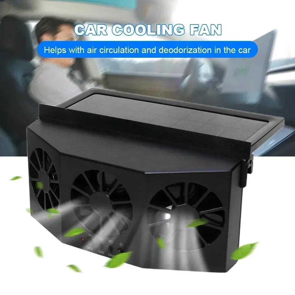 Solar Powered Car Exhaust Fan Car Window Fan Cooling Radiator Energy Saving Auto Coole Portable Deodorization Ventilator Amagi
