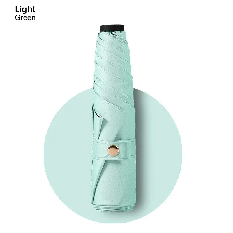 Ultra-light UPF50+ Umbrella Carbon Fiber Sun UV Protection Portable Umbrella Vinyl Folding Rain Parasol Pocket Pencil Umbrella