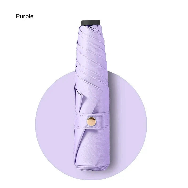 Ultra-light UPF50+ Umbrella Carbon Fiber Sun UV Protection Portable Umbrella Vinyl Folding Rain Parasol Pocket Pencil Umbrella