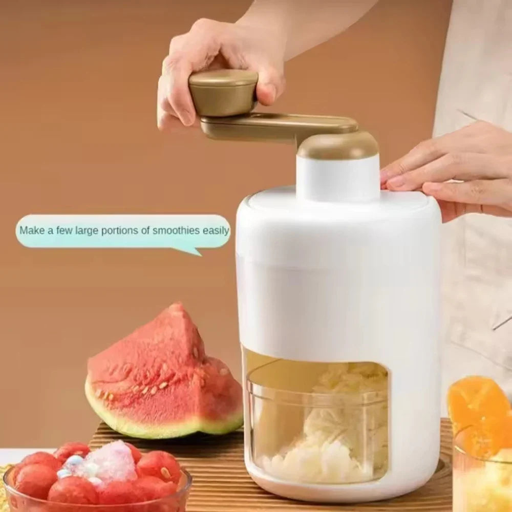 Manual Ice Shaver Machine for Home DIY Slushy Snow Cone Maker Portable Hand Crank Stainless Steel Blade Kitchen