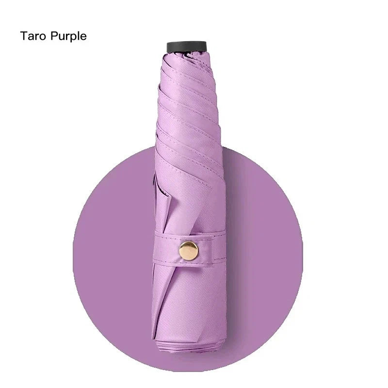 Ultra-light UPF50+ Umbrella Carbon Fiber Sun UV Protection Portable Umbrella Vinyl Folding Rain Parasol Pocket Pencil Umbrella