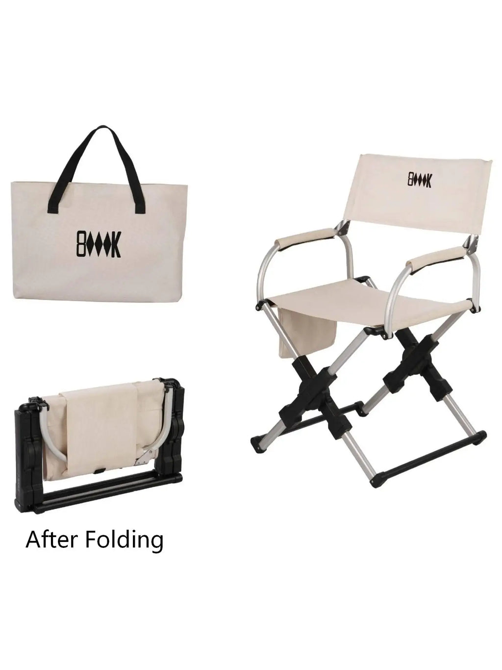Outdoor Foldable Director Chair Aluminum Alloy Lightweight Camping Chair Portable Beach Fishing Hiking Picnic Seat Travel Furnit