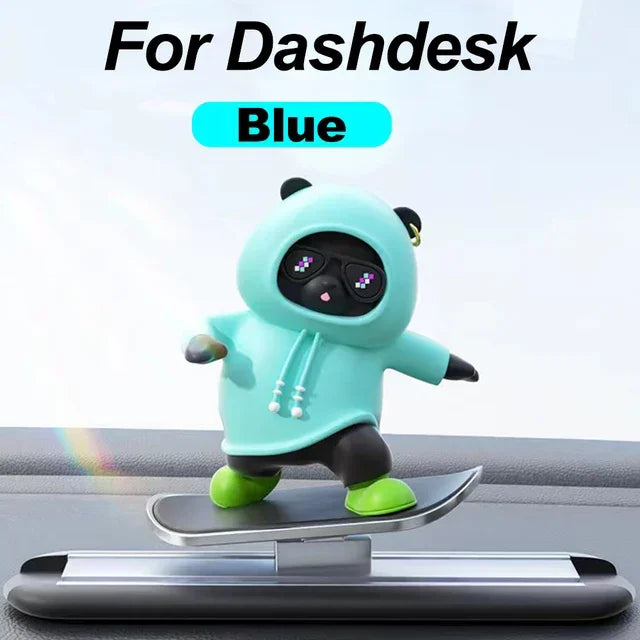 DOXINGYE Car Ornament Car Center Console Ornaments Mini Cartoon Skateboard Bear Decorations Auto Interior Decor Accessories
