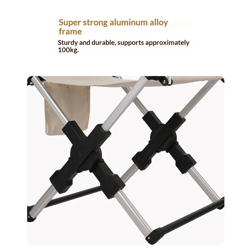 Outdoor Foldable Director Chair Aluminum Alloy Lightweight Camping Chair Portable Beach Fishing Hiking Picnic Seat Travel Furnit