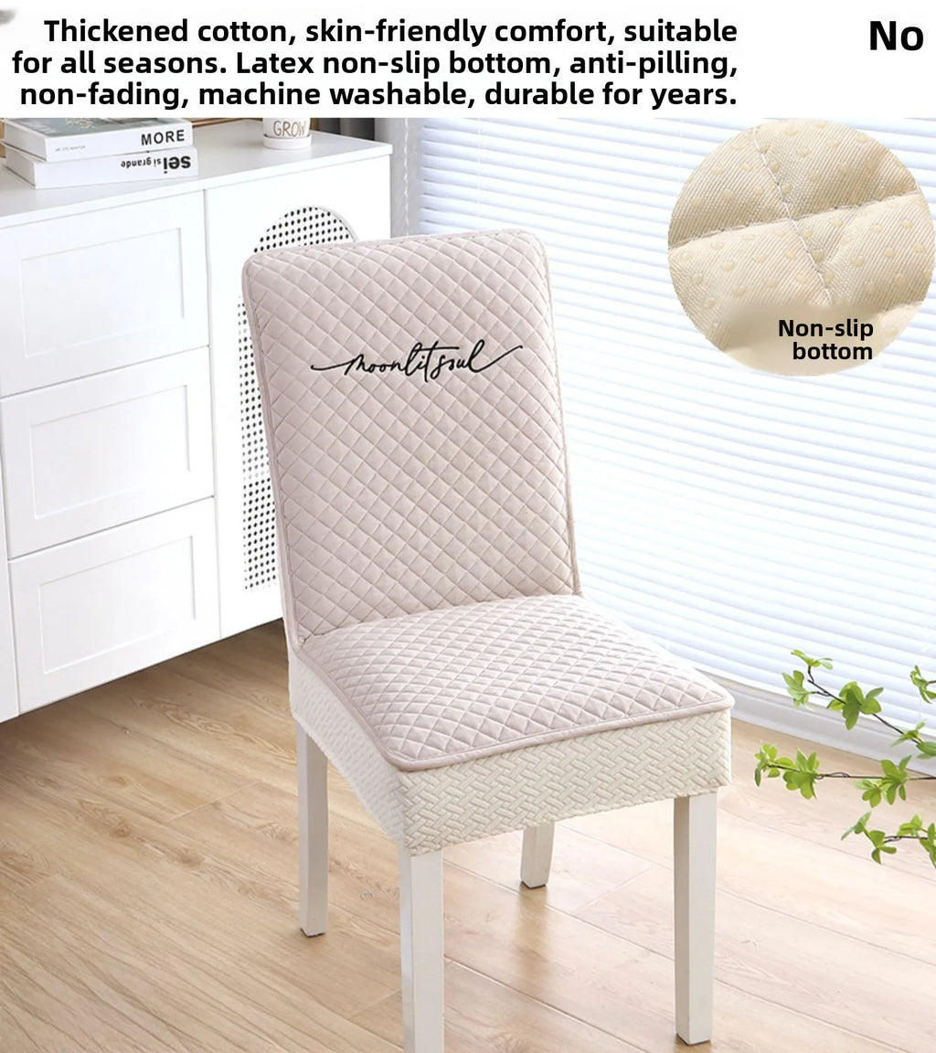 Thickened Cotton Sandwich Anti-slip Chair Cover Universal 2026 High-End Feeling  Cushion Backrest Dining Table  Wood...