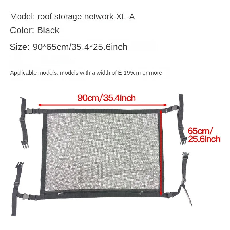Universal Car Interior Roof Storage Organizer Bag Car Supplies Storage Mesh Bag Polyester Black Car Back Seat Organizer
