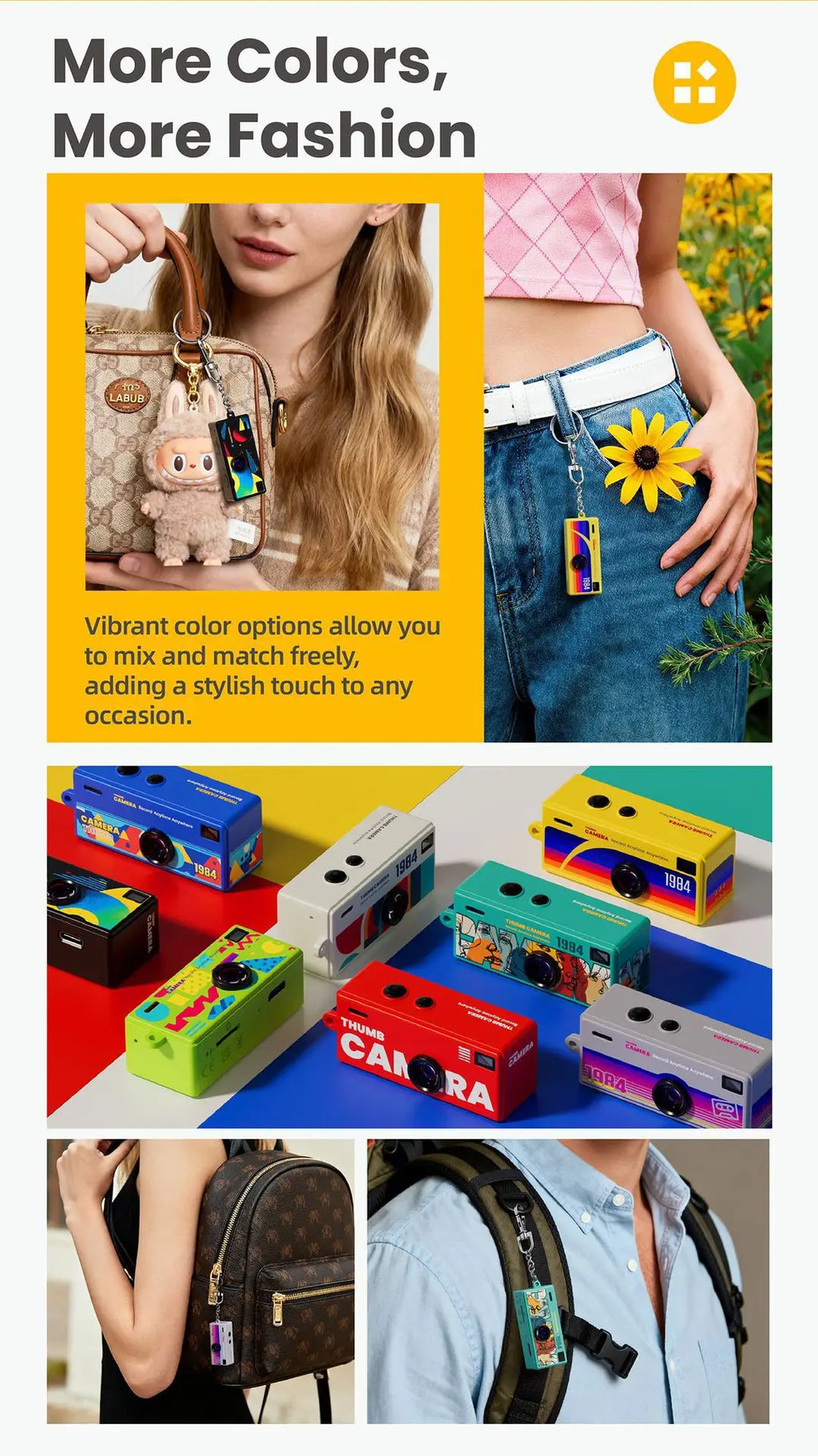 Mini Camera Hidden Camera Keychain Camera Daily Recording Student Sports Dedicated 1080P Support Storage Card Student Gifts