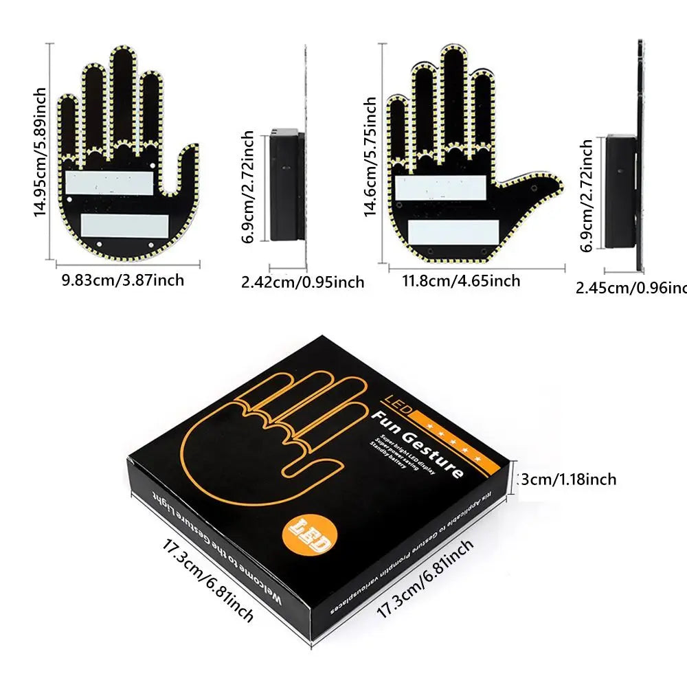 Multi-functional Car LED Finger Lights Male/Female Remote Control Car Interior Light Rear Window Decoration