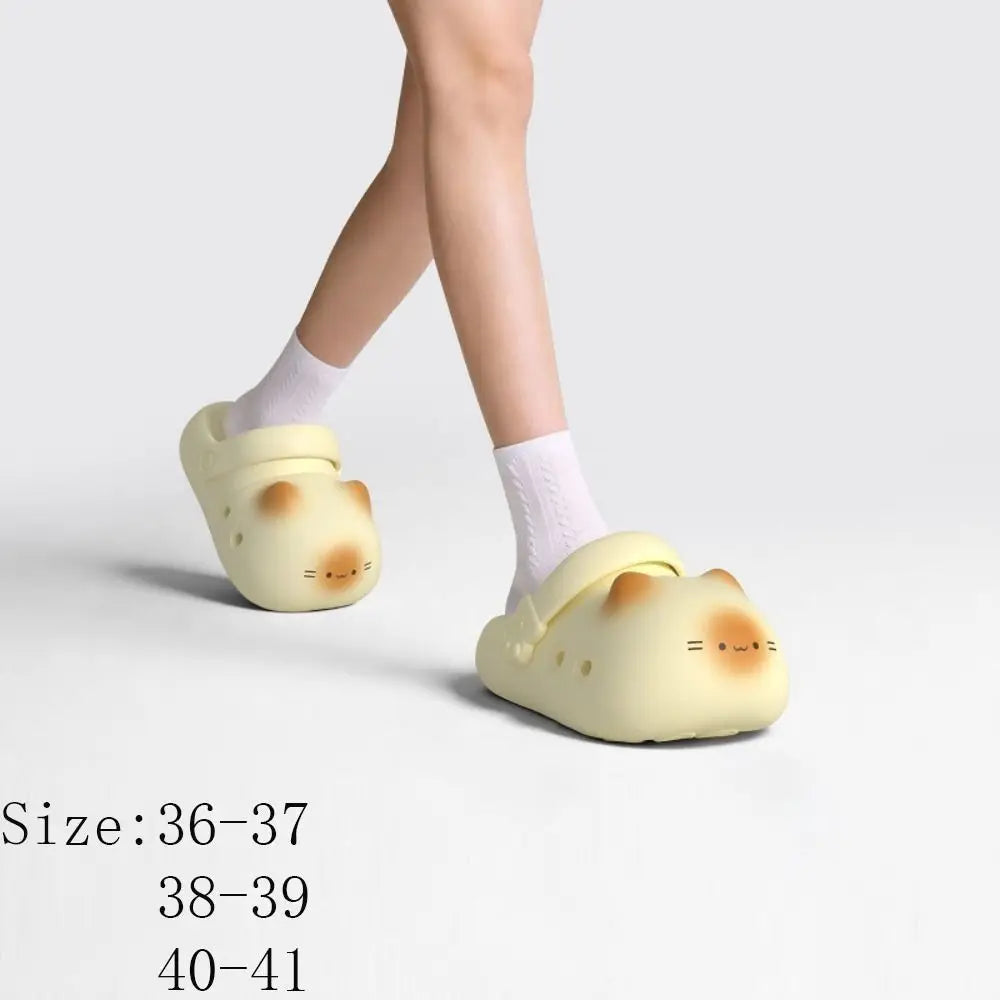 New Waterproof Cat Slippers Bottom Cat Paw Anti Slip Cat Paw Slippers Closed Toe Soft Bottom Small Cat Mules Outdoor Indoor