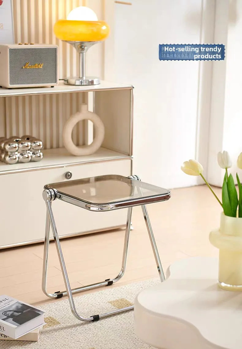 Acrylic Transparent Folding Coffee Table Minimalist Home Thickened Sofa Side Balcony Nordic Luxury Coffee Table for Living Room