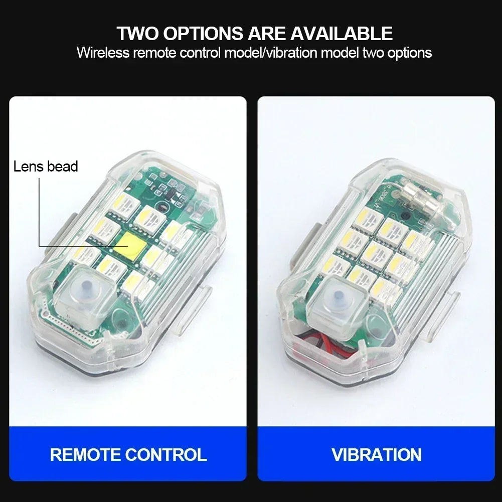 2Pc Remote Motorcycle Car Lights RC Drone LED Flash Wireless Light RC Fix Wing Aircraft Airplane Helicopter Warning Lights