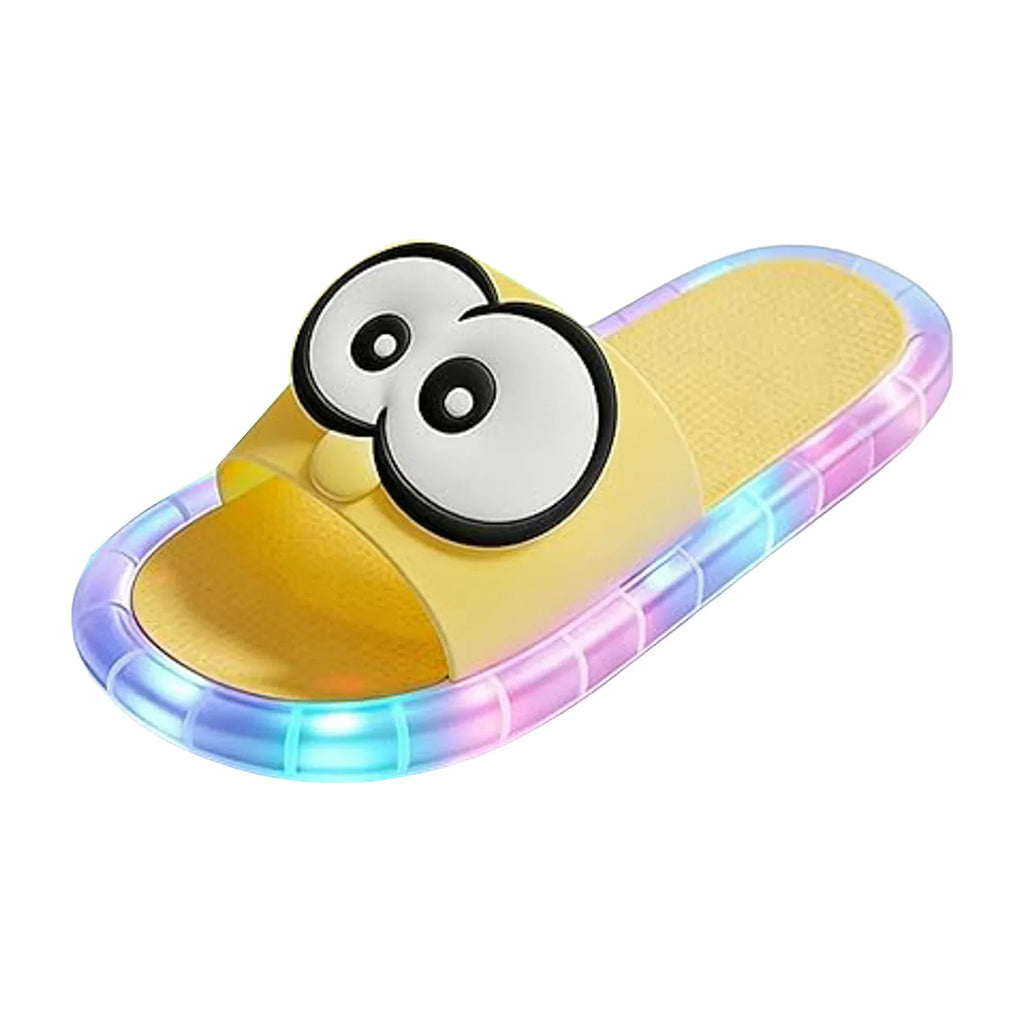 Women Luminous Slippers Funny Big Eyes Cartoon Thick Bottom House Slippers Non-Slip Soft Sole Glow Shoes For Home Outdoor