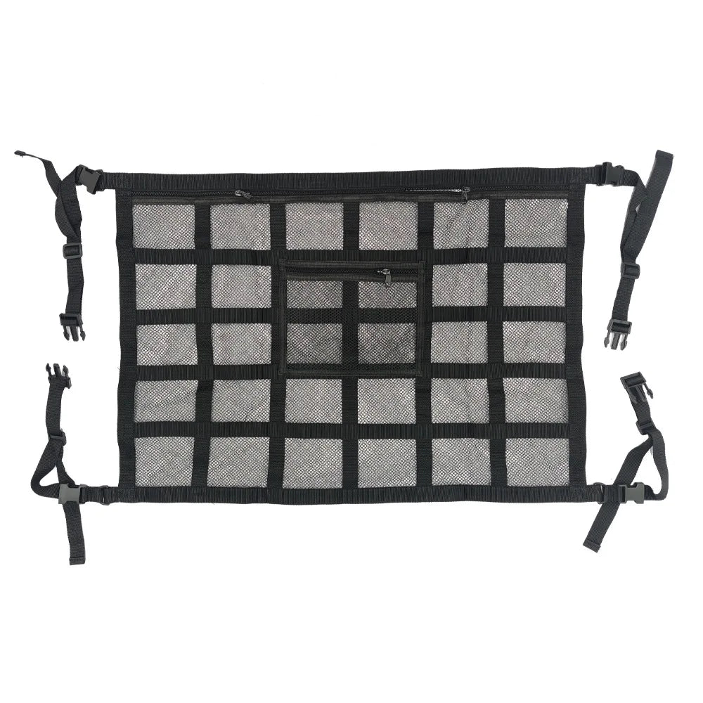 Universal Car Interior Roof Storage Organizer Bag Car Supplies Storage Mesh Bag Polyester Black Car Back Seat Organizer