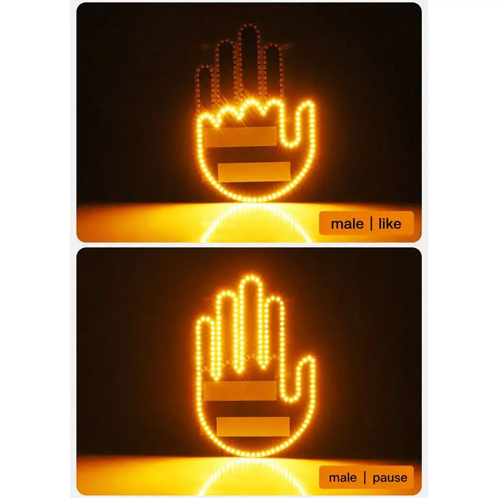 Multi-functional Car LED Finger Lights Male/Female Remote Control Car Interior Light Rear Window Decoration