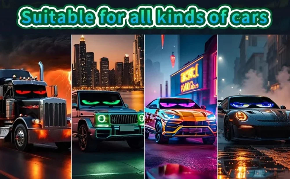 LED Truck Devil Eye Matrix Pixel Panel Remote App Control Soft Lighting Graffiti Scrolling DIY Programmable Flexible Screen
