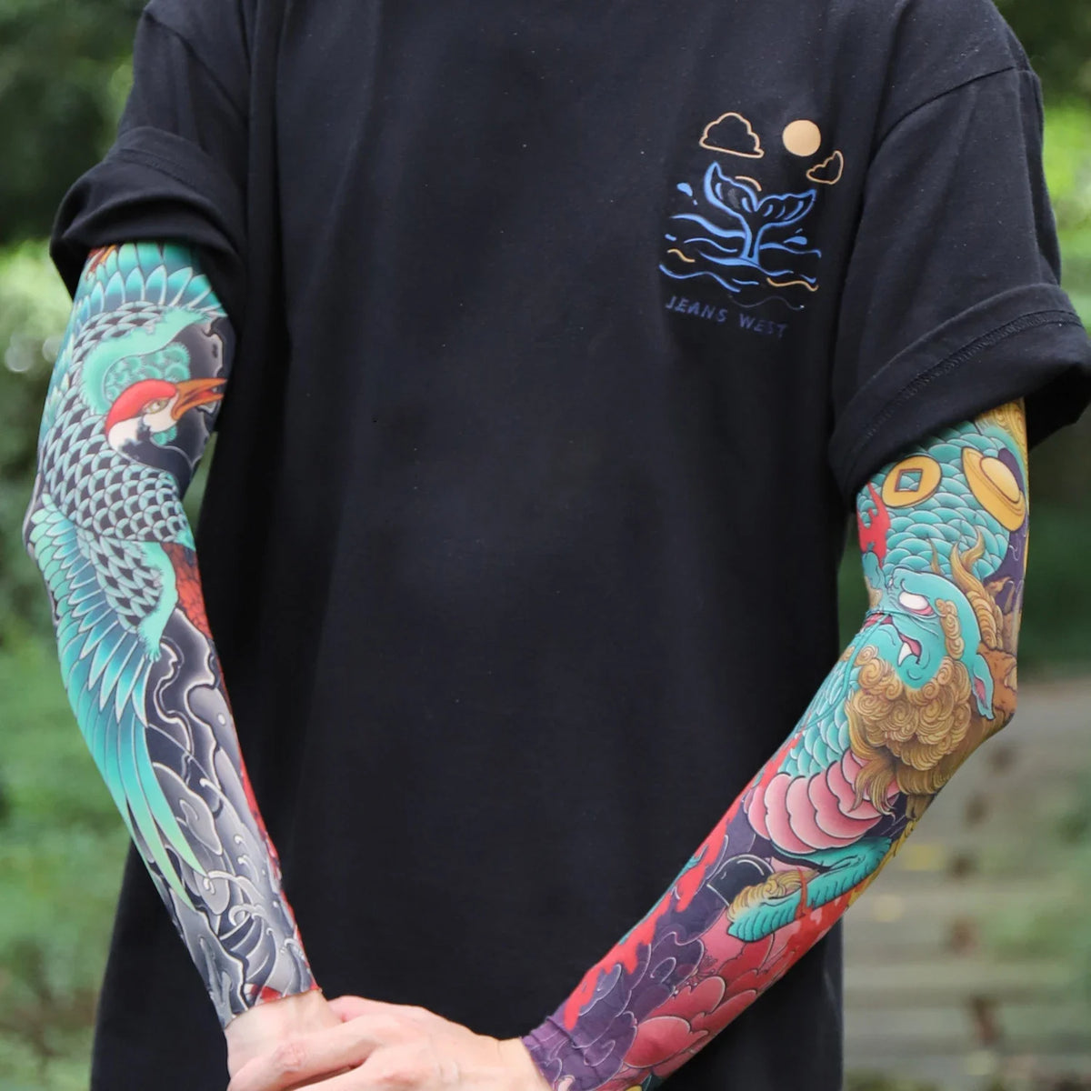 Sun Protection Tattoo Sleeve Cycling Cooling Summer Driving Seamless Arm Cover Men Ultra-Thin Breathable Elastic Arm Sleeve