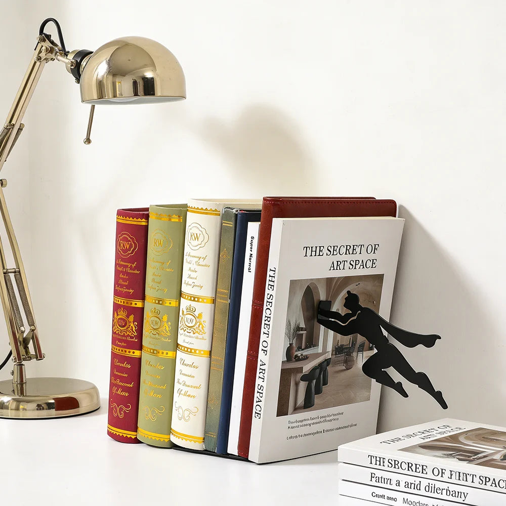 Superhero Bookend,Floating Bookshelf for Kids Wall Decore Funny Bookends Bookshelf for Book Lovers