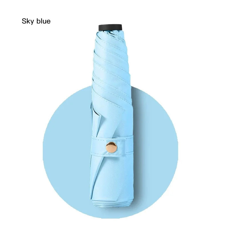 Ultra-light UPF50+ Umbrella Carbon Fiber Sun UV Protection Portable Umbrella Vinyl Folding Rain Parasol Pocket Pencil Umbrella