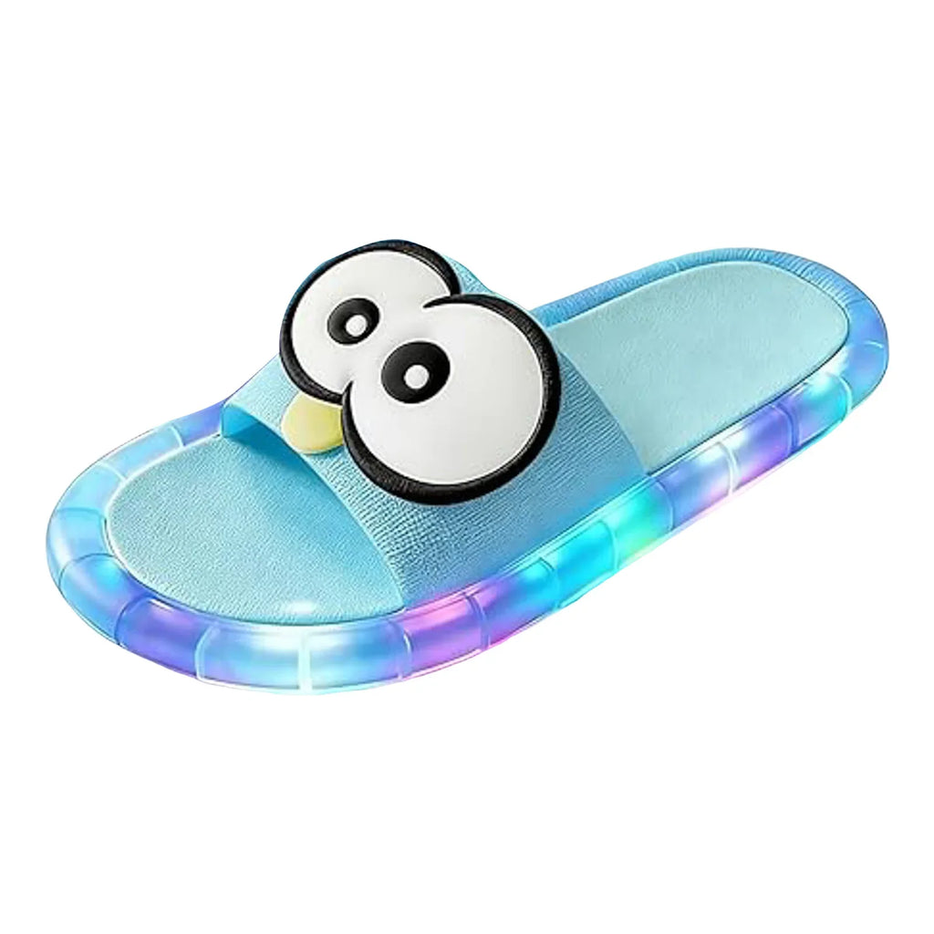 Women Luminous Slippers Funny Big Eyes Cartoon Thick Bottom House Slippers Non-Slip Soft Sole Glow Shoes For Home Outdoor