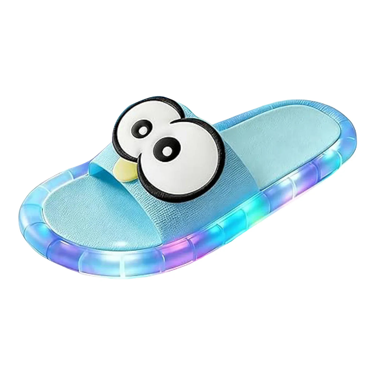 Women Luminous Slippers Funny Big Eyes Cartoon Thick Bottom House Slippers Non-Slip Soft Sole Glow Shoes For Home Outdoor