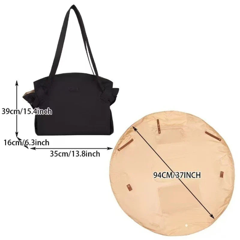 Foldable Shopping Geocery Bag Travel Camping Storage Large Capacity Tote Bag One-Shoulder Crossbody Duffle Women's Picnic Bag