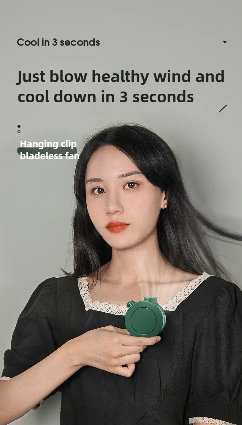 Mini Clip Fans Hanging Waist Neck Fan Girl Electric Air Cooling Fan 900mah USB Leafless Fan 3 Speeds Portable Cooler Air