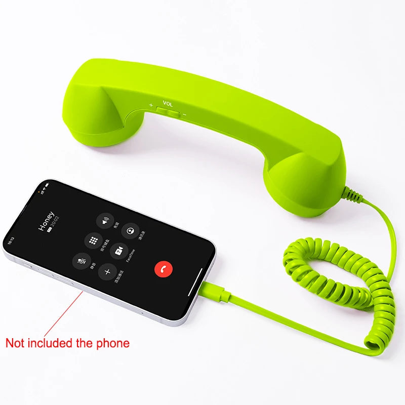 3.5mm/Type-C Retro Phone Handset, Radiation Proof Telephone Handset Cell Phone Receiver with Mic, for Cell Phones, Smartphone