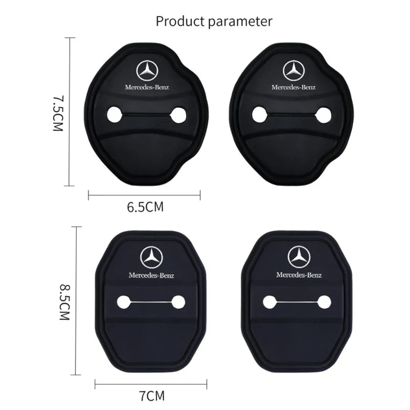 Silicone Car Door Lock Covers Door Anti-Collision Soft Pads for Mercedes Benz B C E S Class A Class C200L GLC GLK CLA GLA