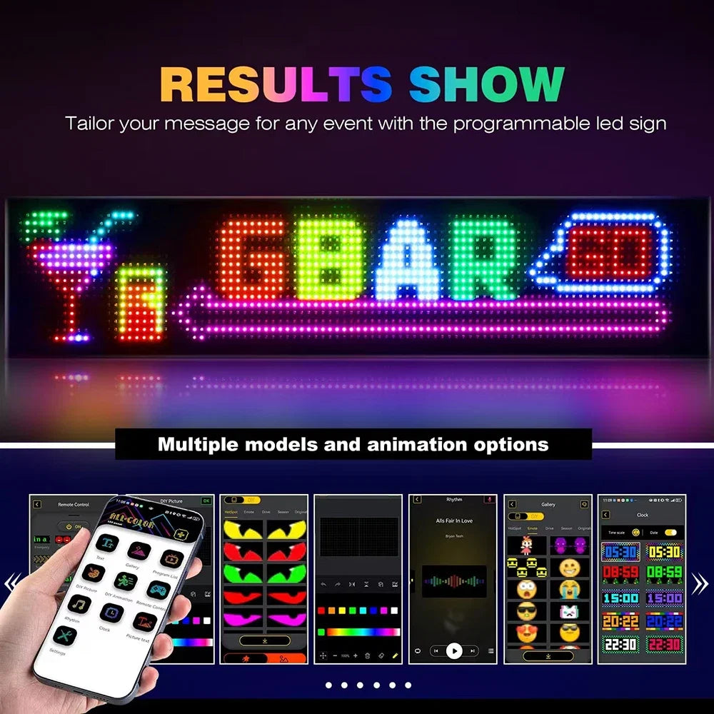 LED Truck Devil Eye Matrix Pixel Panel Remote App Control Soft Lighting Graffiti Scrolling DIY Programmable Flexible Screen