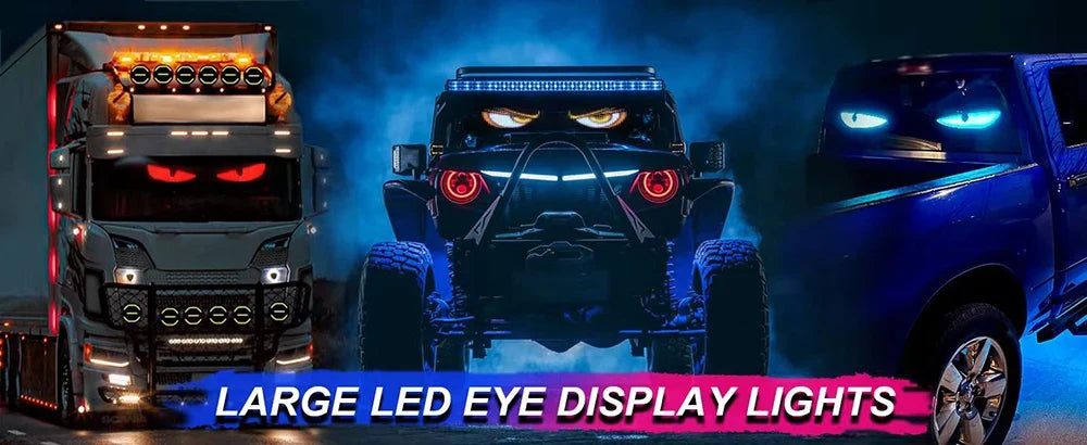 LED Truck Devil Eye Matrix Pixel Panel Remote App Control Soft Lighting Graffiti Scrolling DIY Programmable Flexible Screen