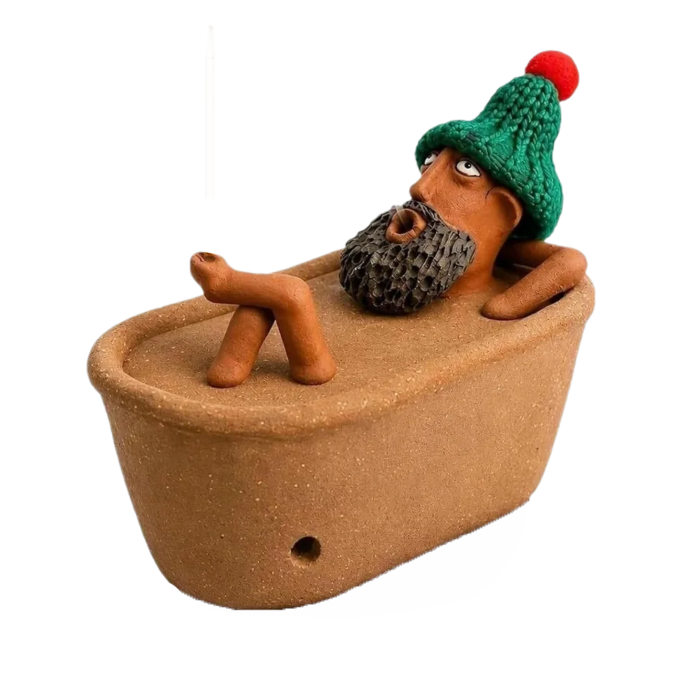 Funny Bath Man Incense Burner Desk Ornaments Creative Aromatherapy Incense Holder Resin Home Decor Bathtub Incense Holder