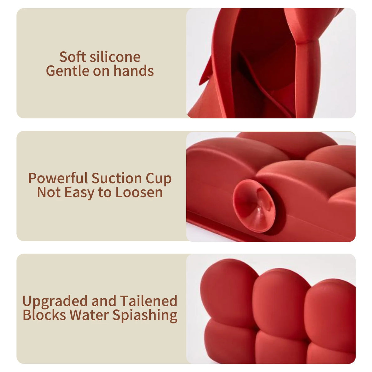 Silicone Water Retaining Dam Strip with Suction Cups Water Strip Dam Easy To Clean for Kitchen Sink Cooktop Bathroom Tub Use
