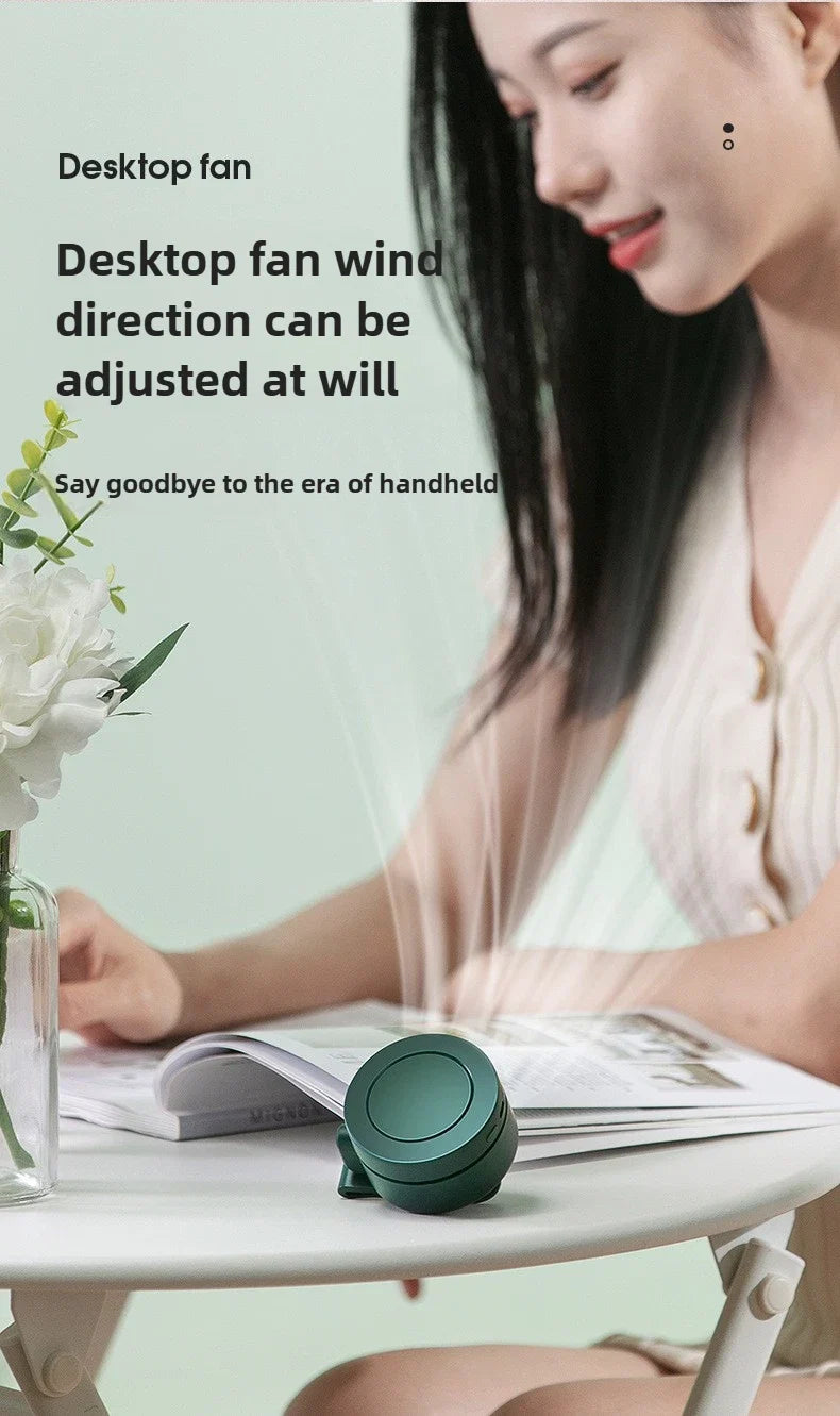 Mini Clip Fans Hanging Waist Neck Fan Girl Electric Air Cooling Fan 900mah USB Leafless Fan 3 Speeds Portable Cooler Air