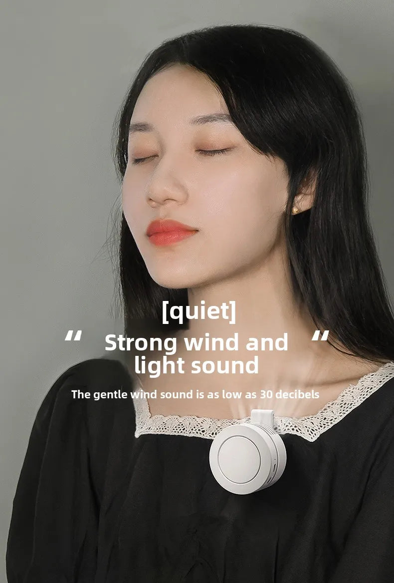Mini Clip Fans Hanging Waist Neck Fan Girl Electric Air Cooling Fan 900mah USB Leafless Fan 3 Speeds Portable Cooler Air