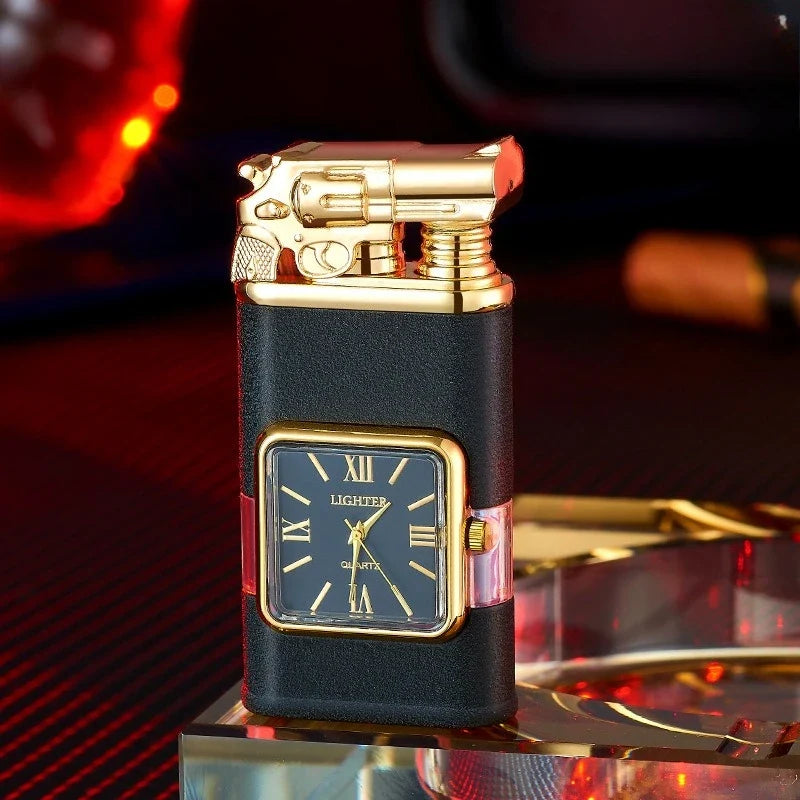 New Fashionable Multi Functional Double Fire Inflatable Lighter Convenient with Dial Breathable Chamber Cigarette Accessories