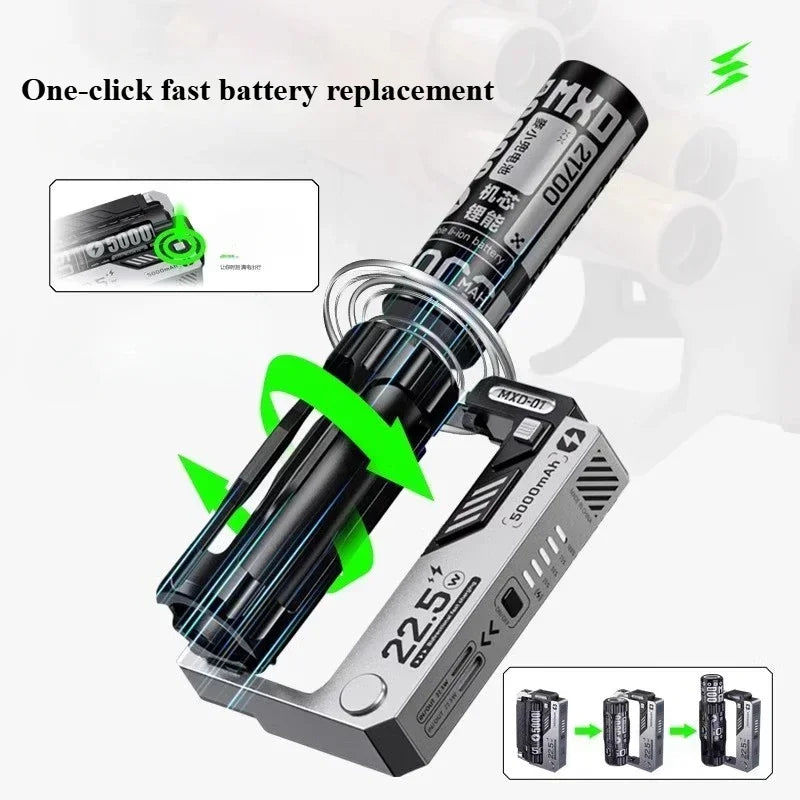 Power Bank with Removable Batteries 22.5W PD, Modular Design for Camping Travel Emergency Power Bank