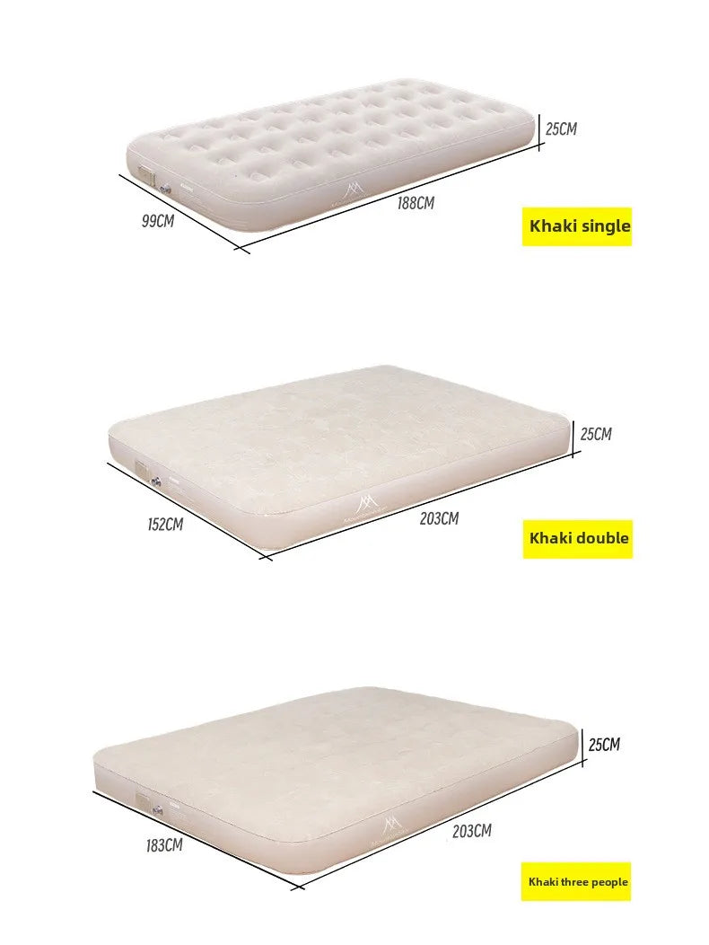 MOUNTAINHIKER New Interior Air Mattress Glamping Mats PVC Inflatable Sleeping Mattress 1/3 Person Camping Bed Mat Built-in Pump