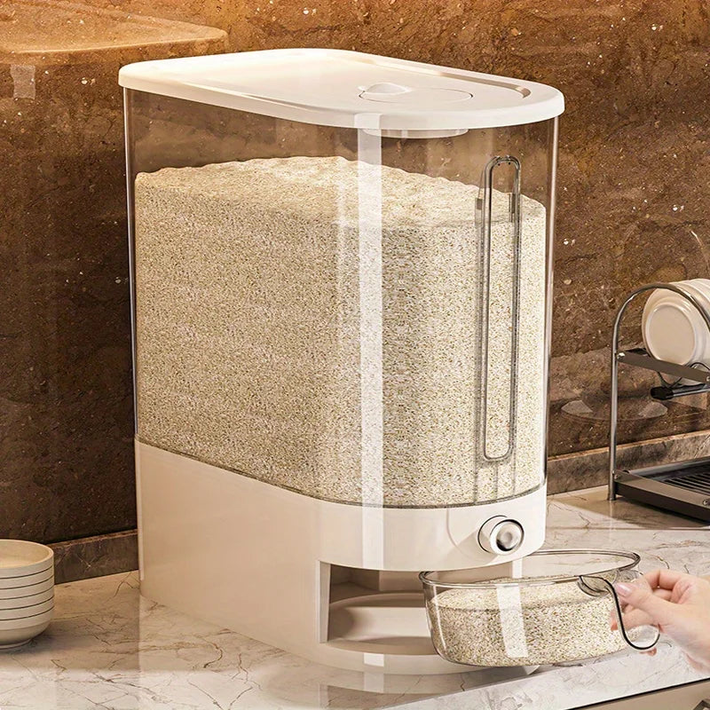 Rice Bucket Press Type Automatic Rice Dispensing Household Insect Proof and Moisture-proof Sealed Rice Storage Tank